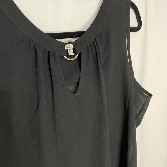 M P H Collection| Black sleeveless shear Blouse - Picture 5 of 9
